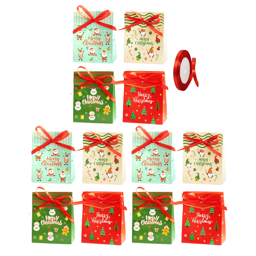1 Set of Christmas Small Candy Boxes Christmas Gift Boxes Candy Wrapping Boxes, Size: 10X8CM, Other